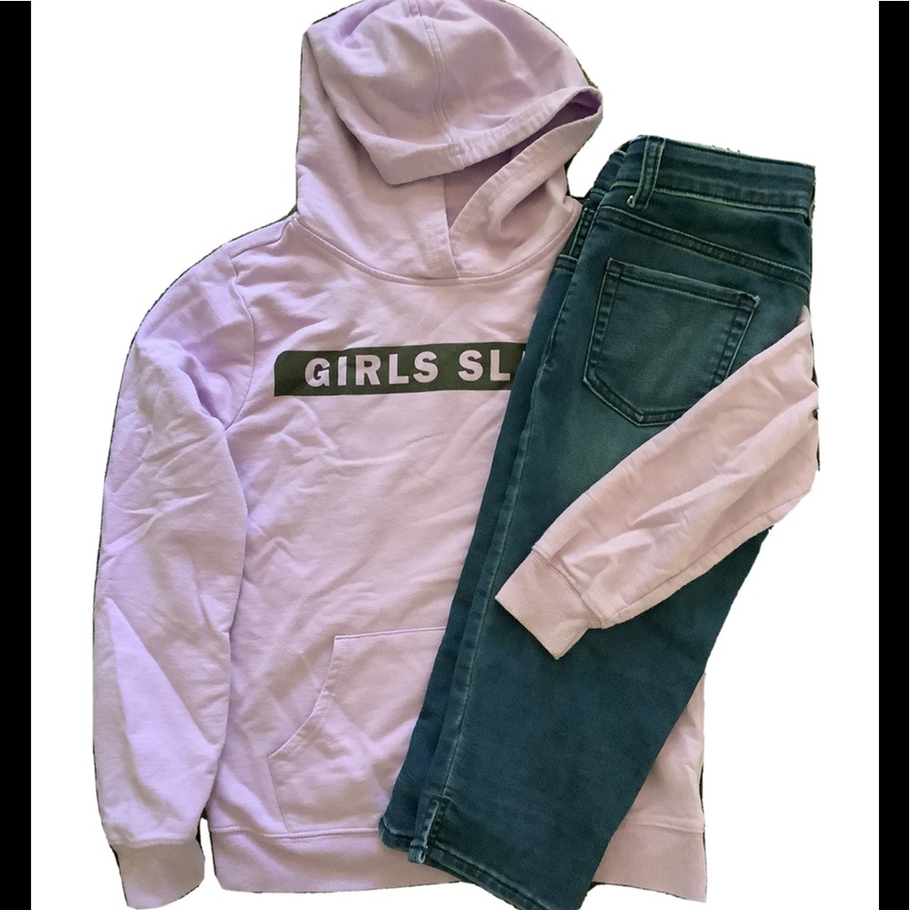 Girls sweatshirt hoodie and Capri cat & Jack denim stretch